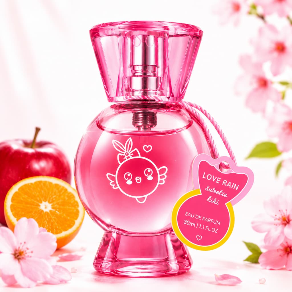 Perfume Love Rain Sweetie Kiki 30ml Feminino Floral Frutal | Longa Fixação | Perfume de Bolsa