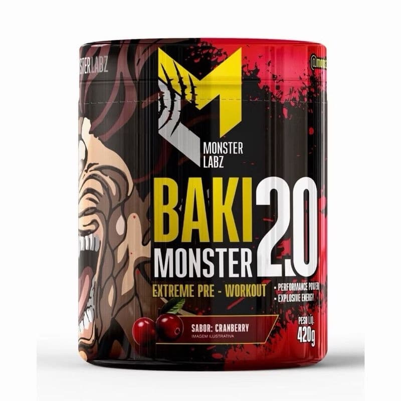Pré Treino Baki 2.0 400mg de Cafeína Pré Workout 420G Diversos Sabores