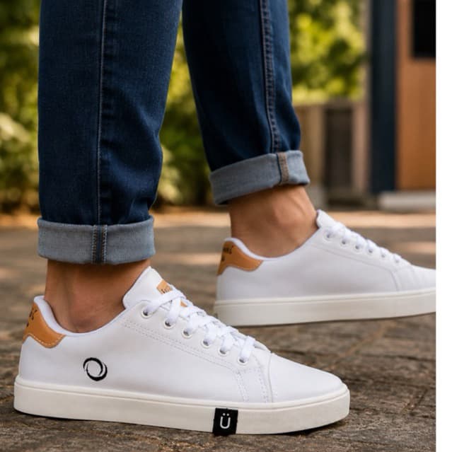 Sapatênis casual adulto masculino branco clean lançamento