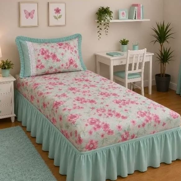 JOGO DE CAMA COBRE LEITO COLCHA SOLTEIRO OXFORD COM BARRA