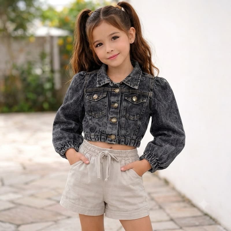Jaqueta Jeans Cropped Infantil e Juvenil 🔥 Moderna e Estilosa Tendência 2026