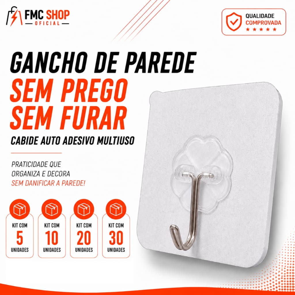 Kit 5/10/20/30 PÇS Ganchos Adesivos Parede Multi Funcional Autocolante Casa Cozinha Quarto Banheiro Organizado Transpare