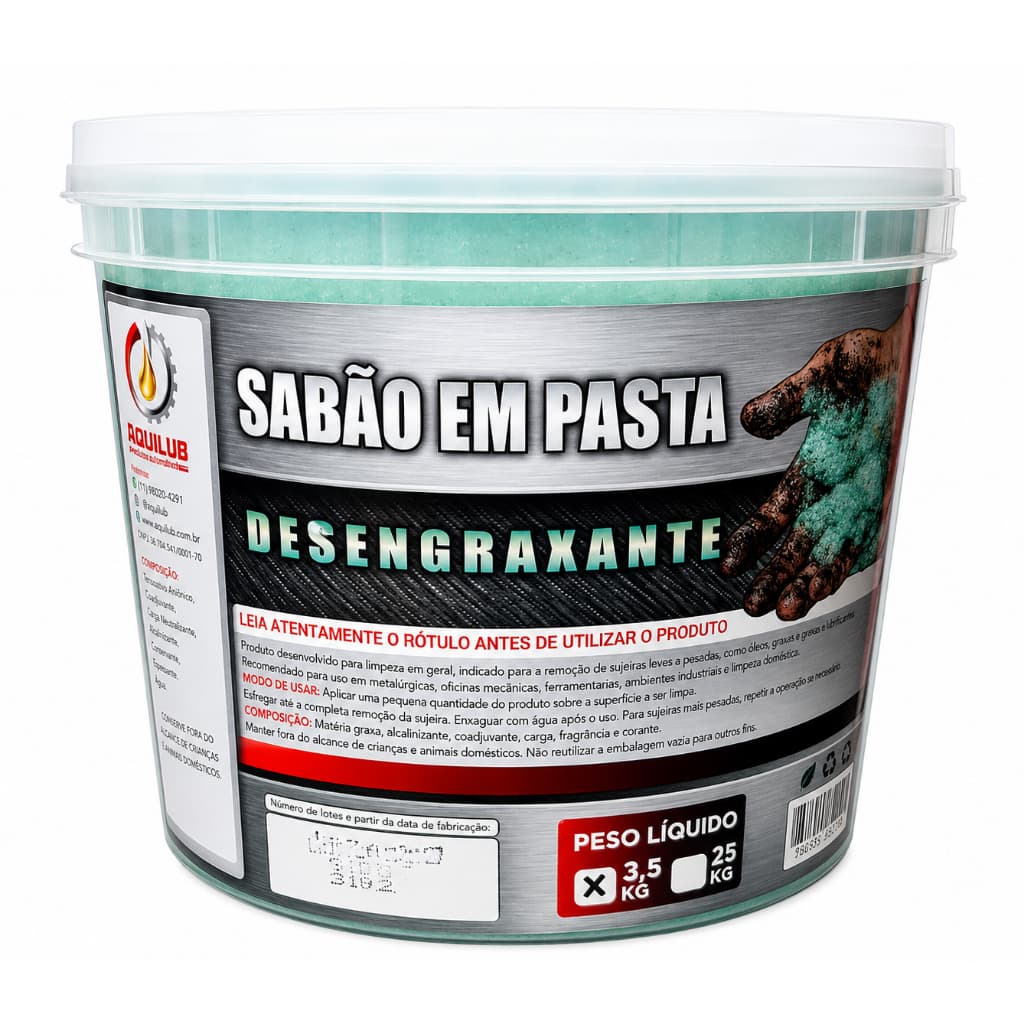 SABÃO EM PASTA DESENGRAXANTE PARA LIMPEZA DAS MAOS MECANICO 3,5 KG