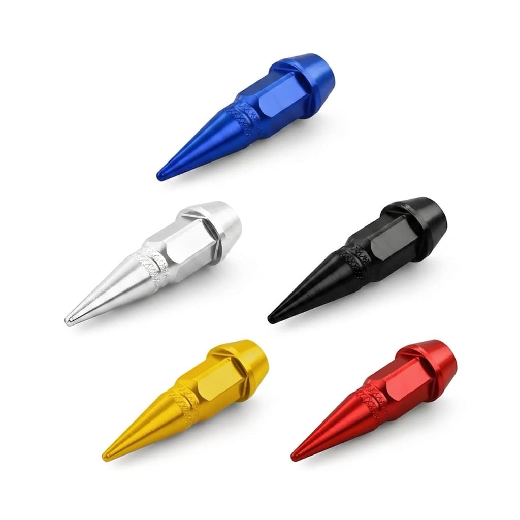 Tampa Bico Pneu Válvula Pino Moto Carro Bicicleta Universal 2 unidades 4 unidades Prata Preto Azul Vermelho Dourado