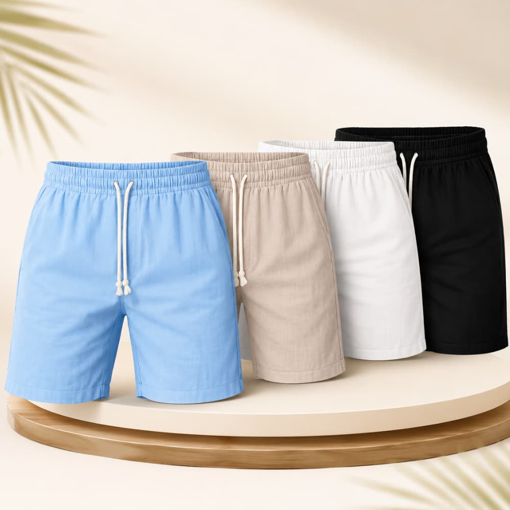 Kit 4 Bermudas Linho Masculina Premium Confortável do P ao GG