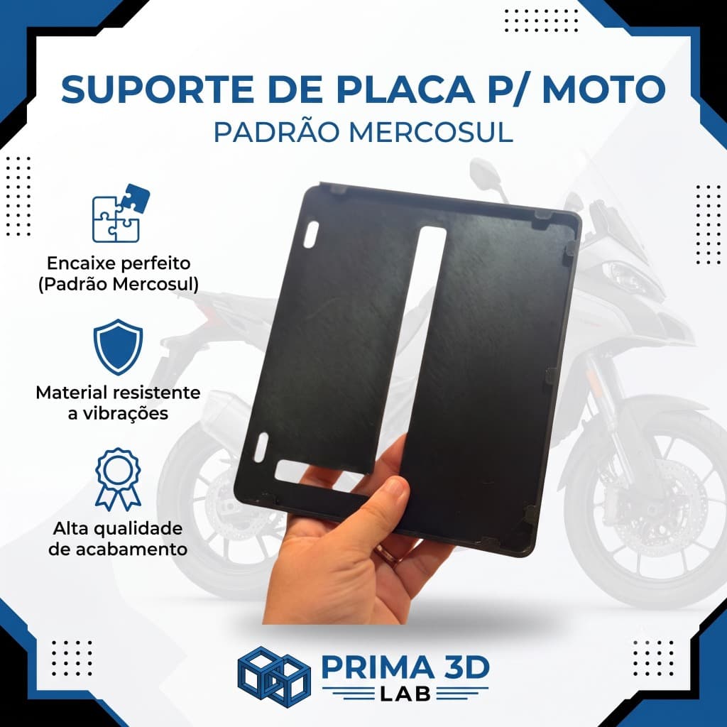 Suporte Moldura Placa Moto Mercosul