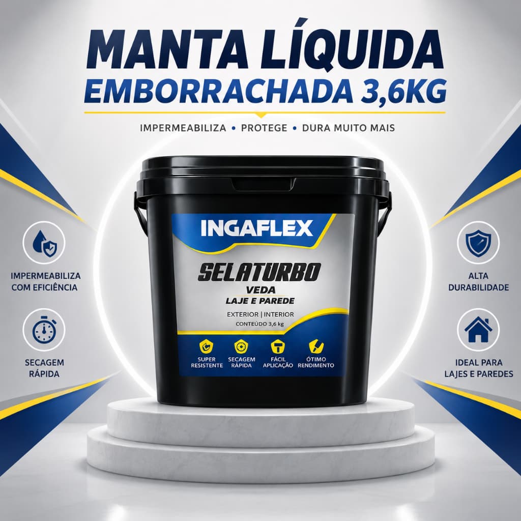 Manta Líquida Emborrachada Selaturbo 3,6kg Impermeabilização Telhado Parede Laje Anti Umidade