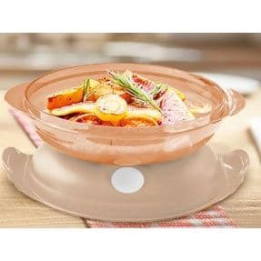 Tupperware Tigela Cristal Pop Oval 1,1 litro Rosa Chá