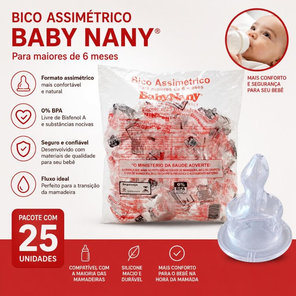 Bico De Mamadeira Anatômico Com 25 Unidades