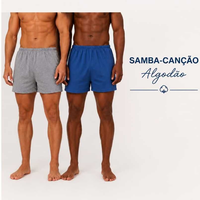 KIt 2 Samba Canção Short De Dormir Masculino