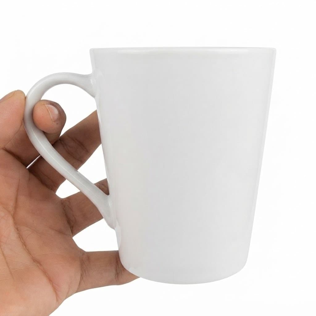 Caneca Cônica de Porcelana Branca 300ml Premium - Para Artesanato, Vinil e Forno