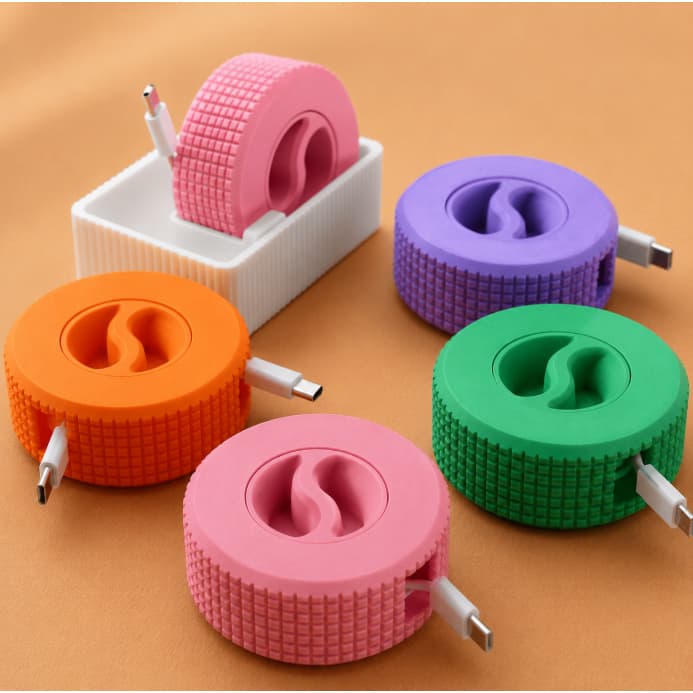 Enrolador de Cabo USB Organizador de Fios Reutilizável Porta Cabo Carregador