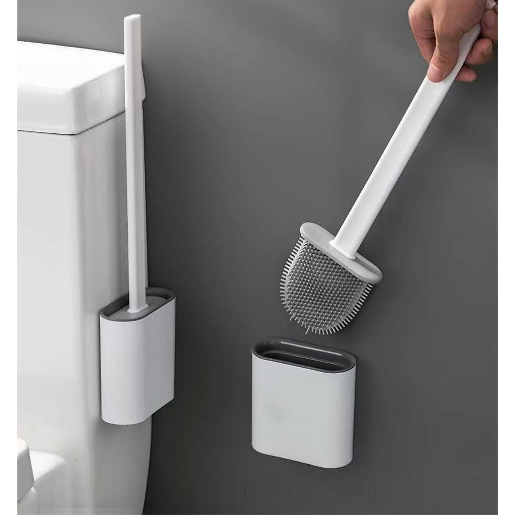 Escova de Silicone Para Limpeza de Vaso Sanitário Privada Banheiro Com Suporte de Parede