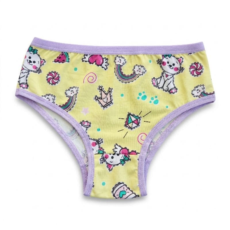 kit 12 Calcinhas Infantil Menina Moça Poliamida Estampada