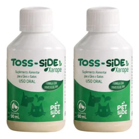 Kit 2 Xarope Para Tosse Seca Cachorro Gato Tossi-side 90ml Sabor Mel