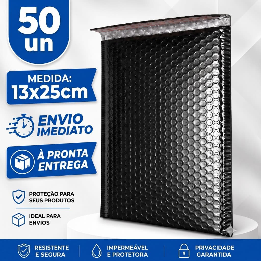 Envelope De Segurança Com Bolha 13x25 Lacre Inviolável Correios E-commerce (50 Un)