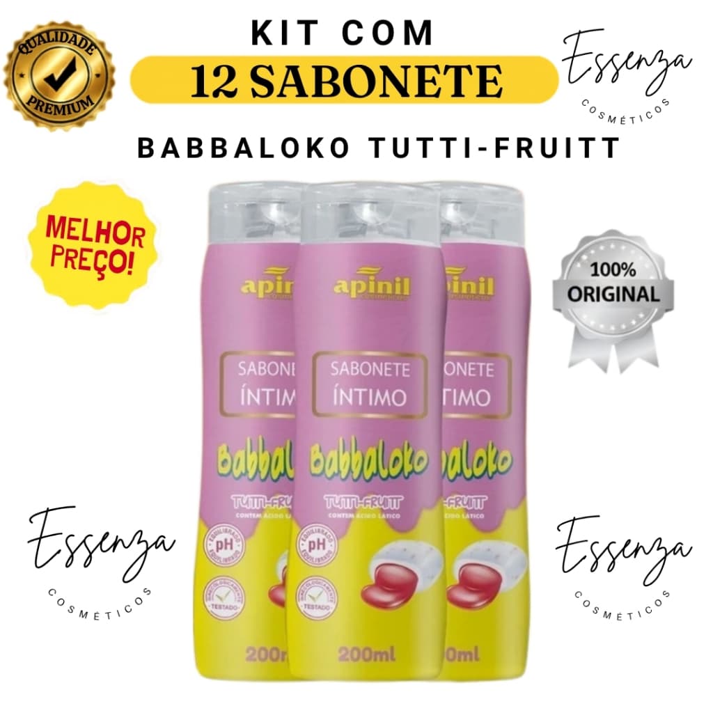 12 und Sabonete Íntimo BABBALOKO TUTTI FRUITT Apinil - Revenda Atacado | PH Balanceado