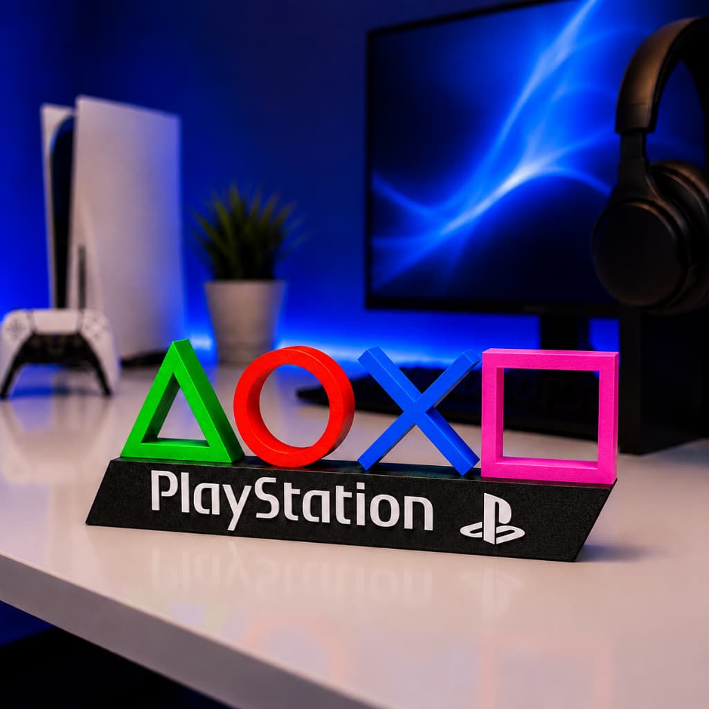 Letreiro Decorativo Gamer PlayStation 5 Geek Decoração de Game