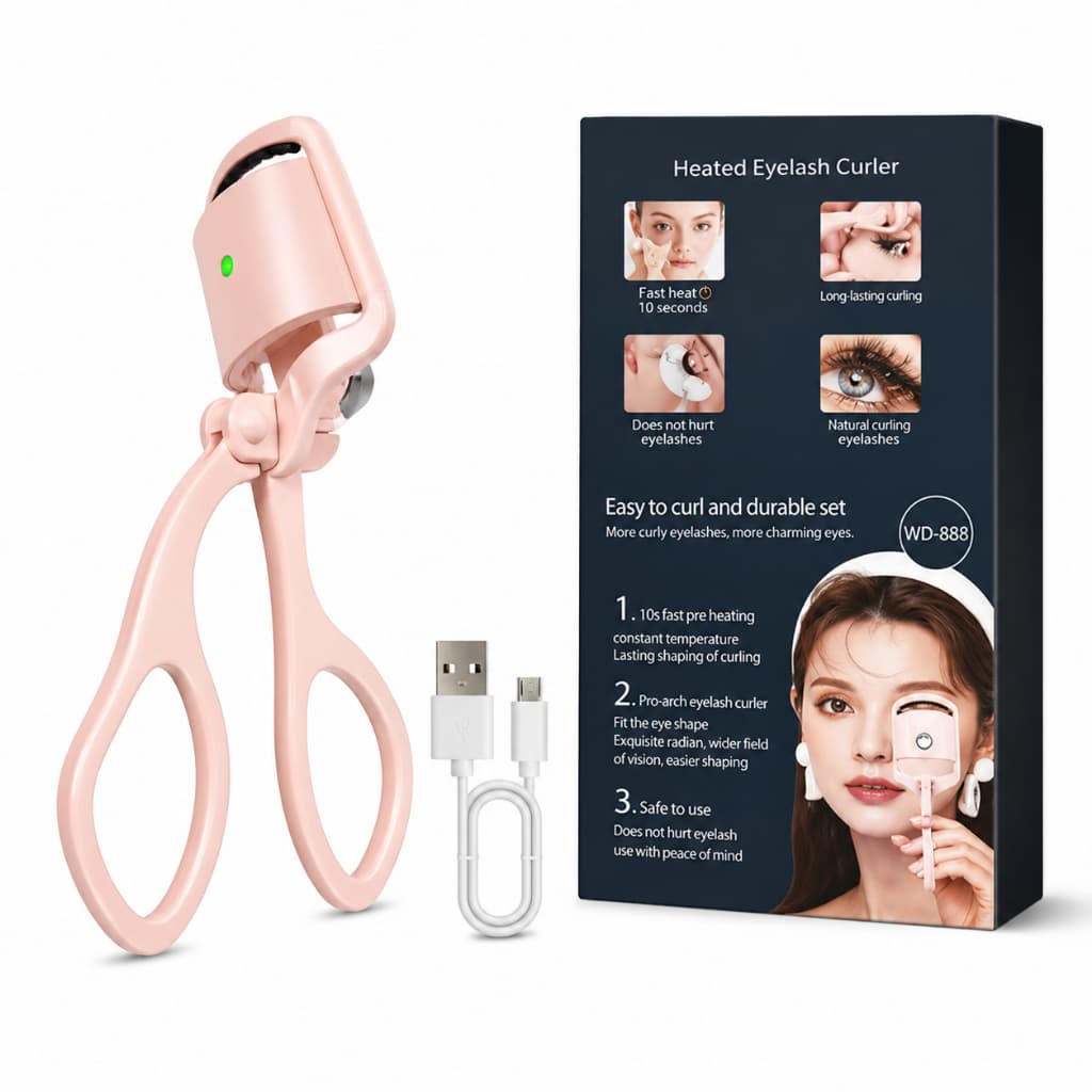 Curvador de Cílios Elétrico Recarregável USB Aquecido Efeito Lifting WD-888