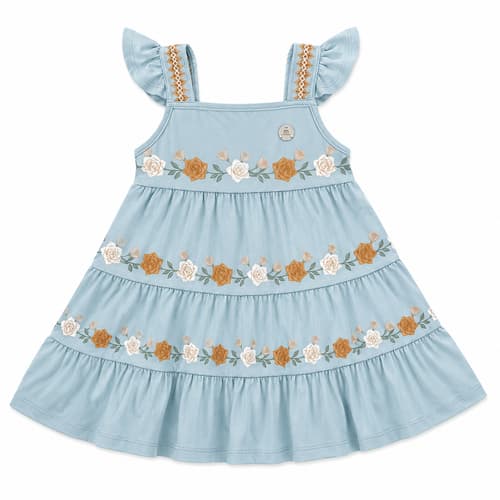 Vestido Milon em Camadas Estampa de Rosas