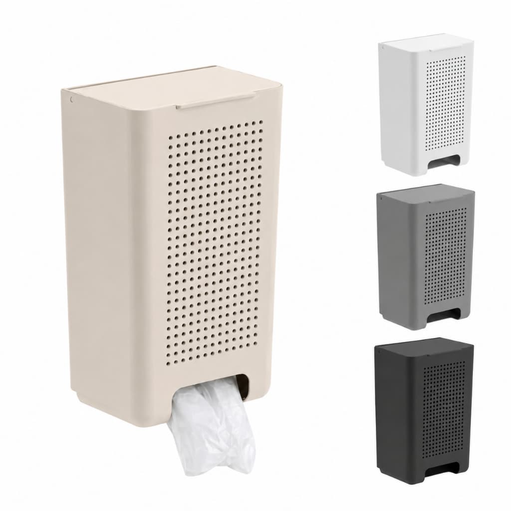 Porta Sacolas Puxa Saco Dispenser Parede Organizador Armário Lavanderia Parede Sem Furos Flow Ou