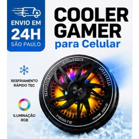 Cooler para Celular Gamer RGB Ventilador Resfriamento Rápido Evita Aquecimento Universal