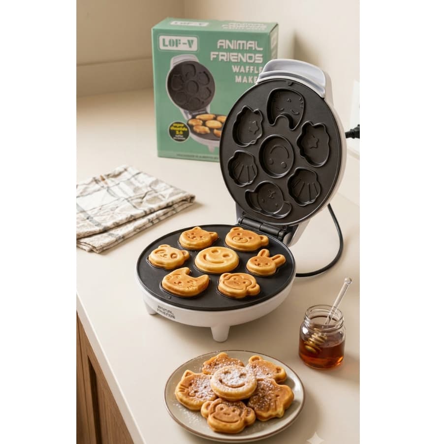 Máquina De Fazer Mini Waffle Maker Elétrica 127v Antiaderente Portátil Rápida