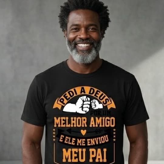 Camiseta Dia Dos Pais Com Estampa Melhor Amigo 100% Algodão Confortável