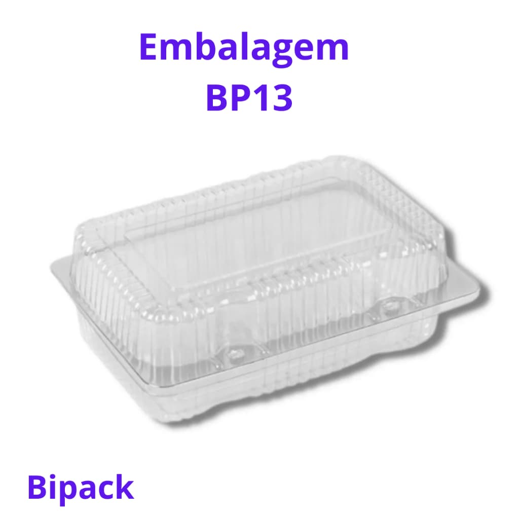 BP-13 Embalagem Retangular Descartável Pequena bolo, doces, salgados, lanches Bipack
