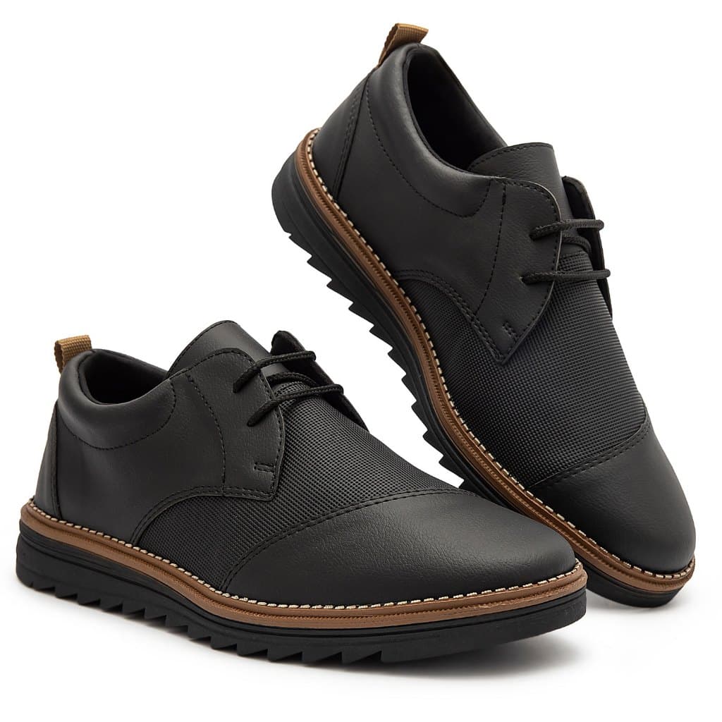 Sapato Masculino Oxford Loafer Sola Alta Tratorado Elegante Versátil Casual Confortável Casamento Culto Igreja