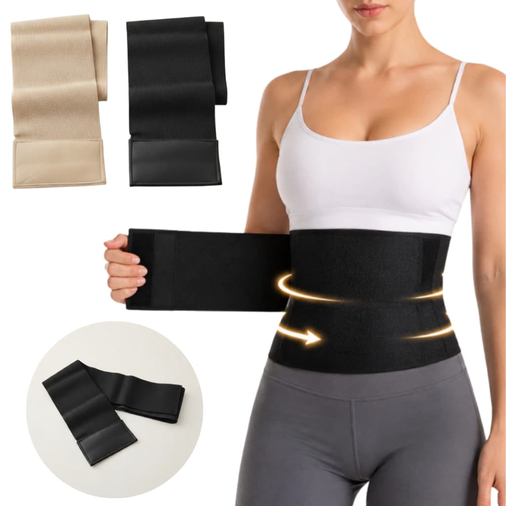 Cinta Modeladora Faixa Abdominal 4 Metros Elástica Ajustável com Velcro Reforçado