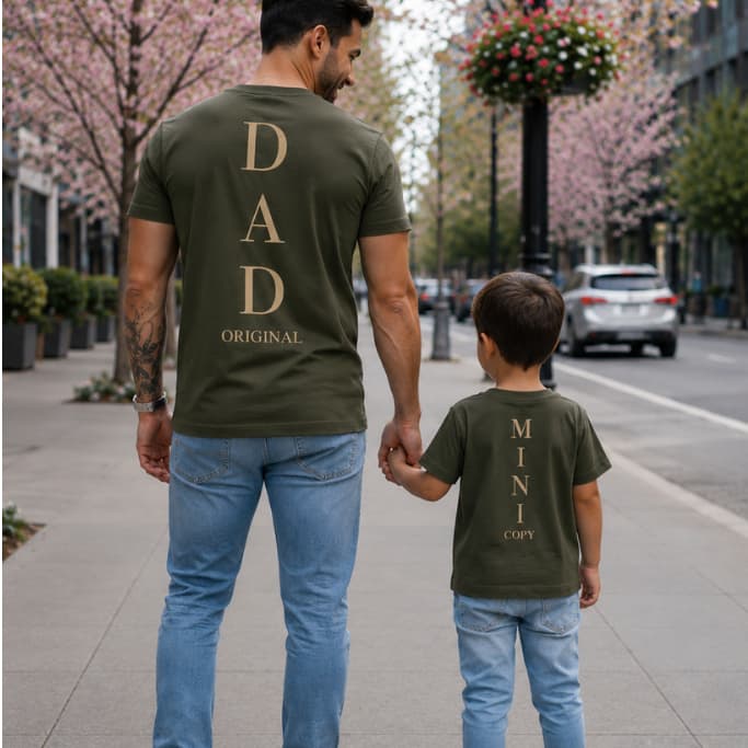 Kit Camiseta Pai e Filho Personalizada 100% Algodão – Dia dos Pais
