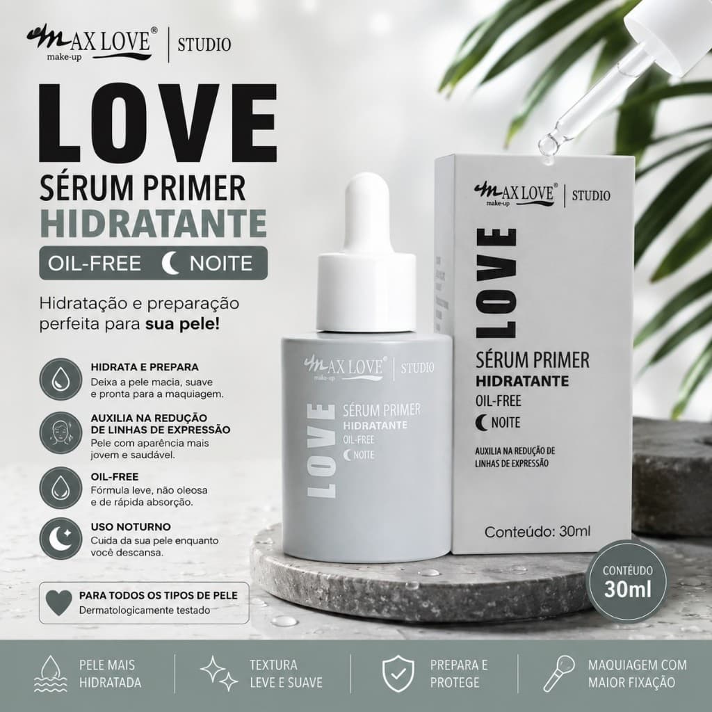 sérum primer hidratante noite max love