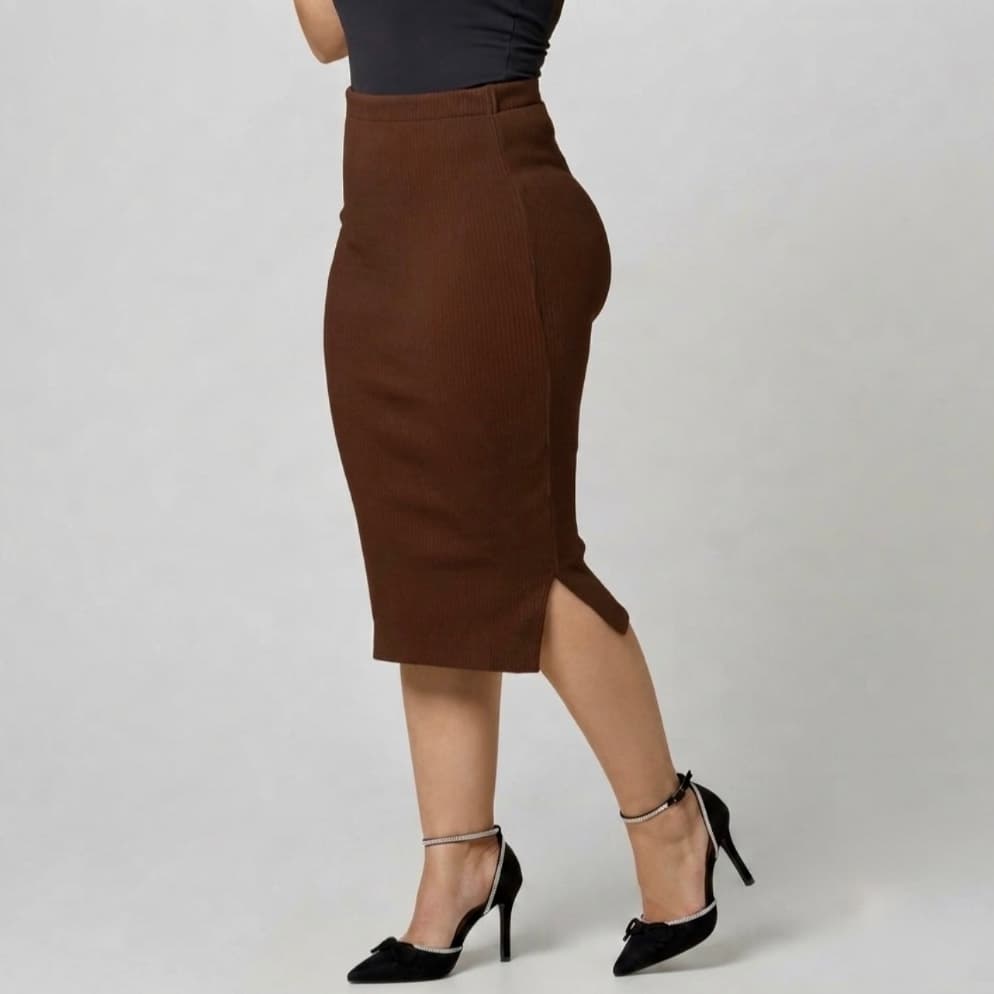 Saia Feminina Verão Elegante Moda Evangélica Midi Fenda Lateral