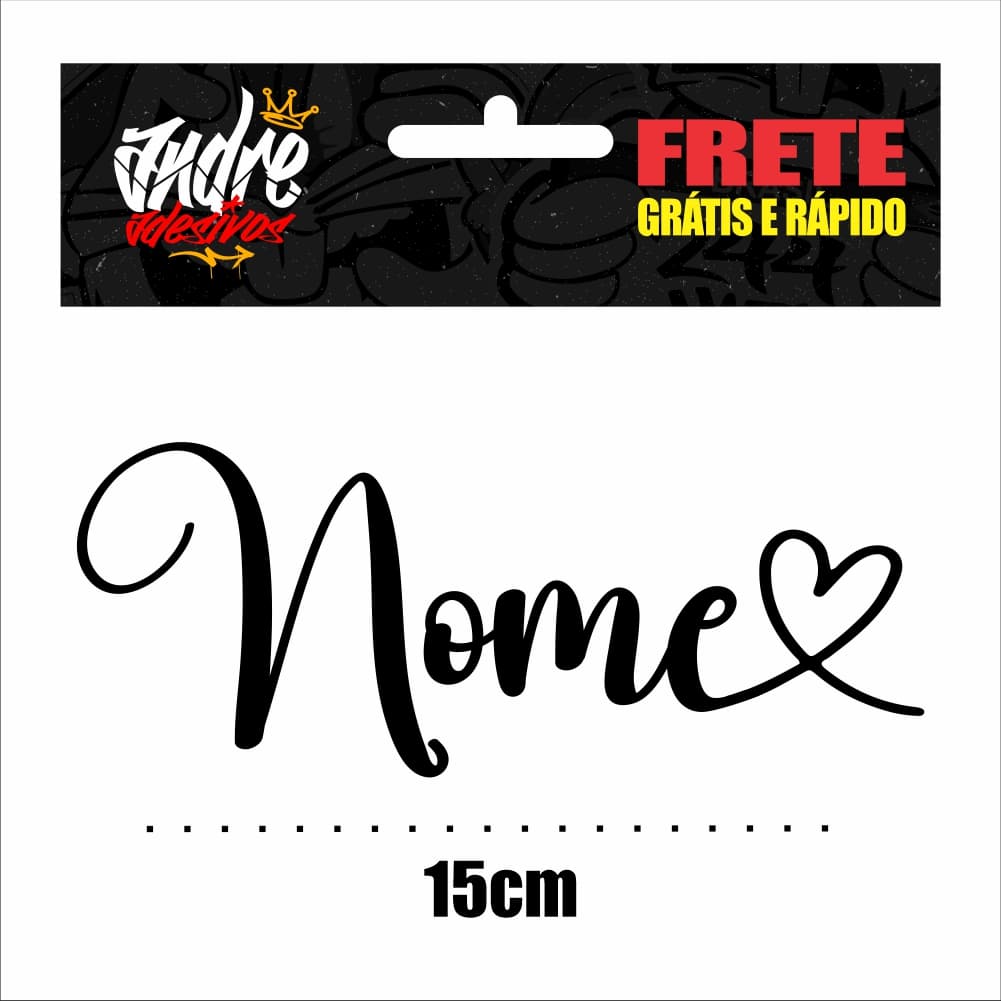Adesivo Nome Personalizado com Coração | Moto Bike Carro Capacete | Vinil Recorte| Casal | Capacete