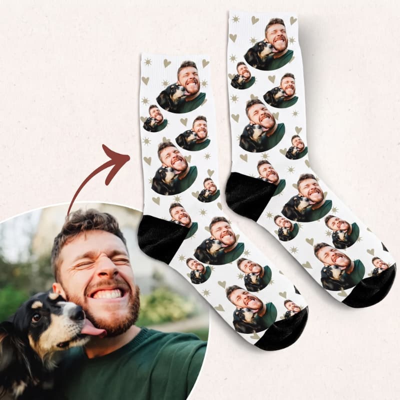 Meia com Foto do Seu Pet Personalizada Meia Exclusiva de Cachorro ou Gato Presente Especial