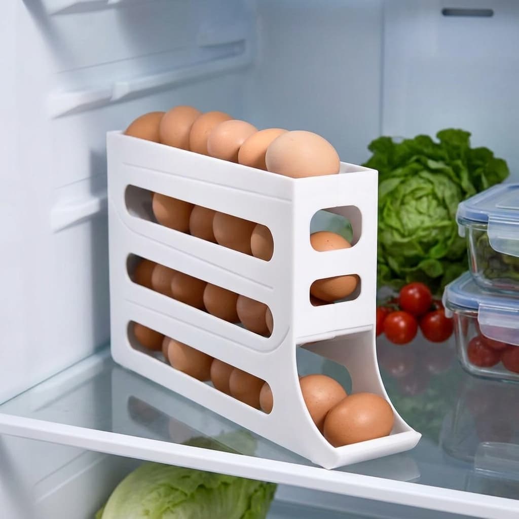 Organizador Porta Ovos para Geladeira 18 Unidades Omelete Ovo Frito Organizar Geladeira Sortido