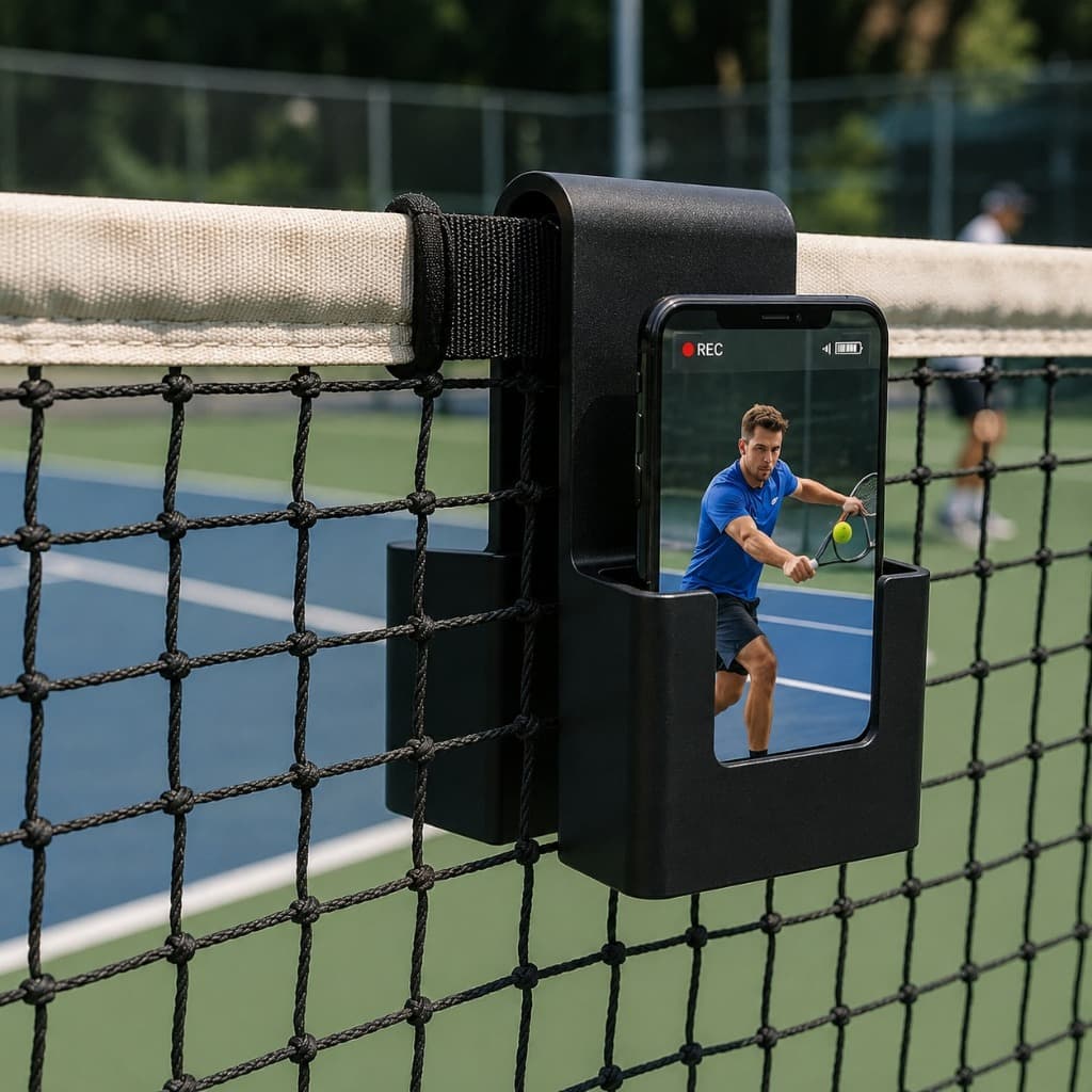 Suporte duplo para Celular Rede Tênis Beach Tênis Vôlei Futevôlei Gravação Jogos Treinos