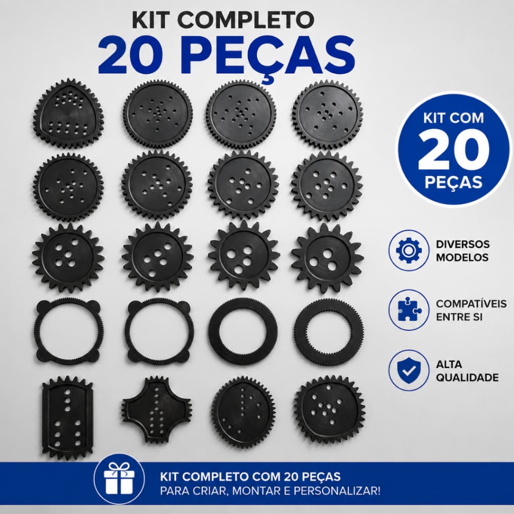 Kit Completo 20 Peças Espirógrafo – Régua Mágica de Desenho