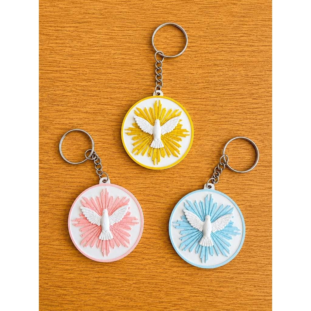 Lembrancinha Batizado Divino Espírito Santo Personalizada Chaveiro Crisma Primeira Comunhão Eucaristia