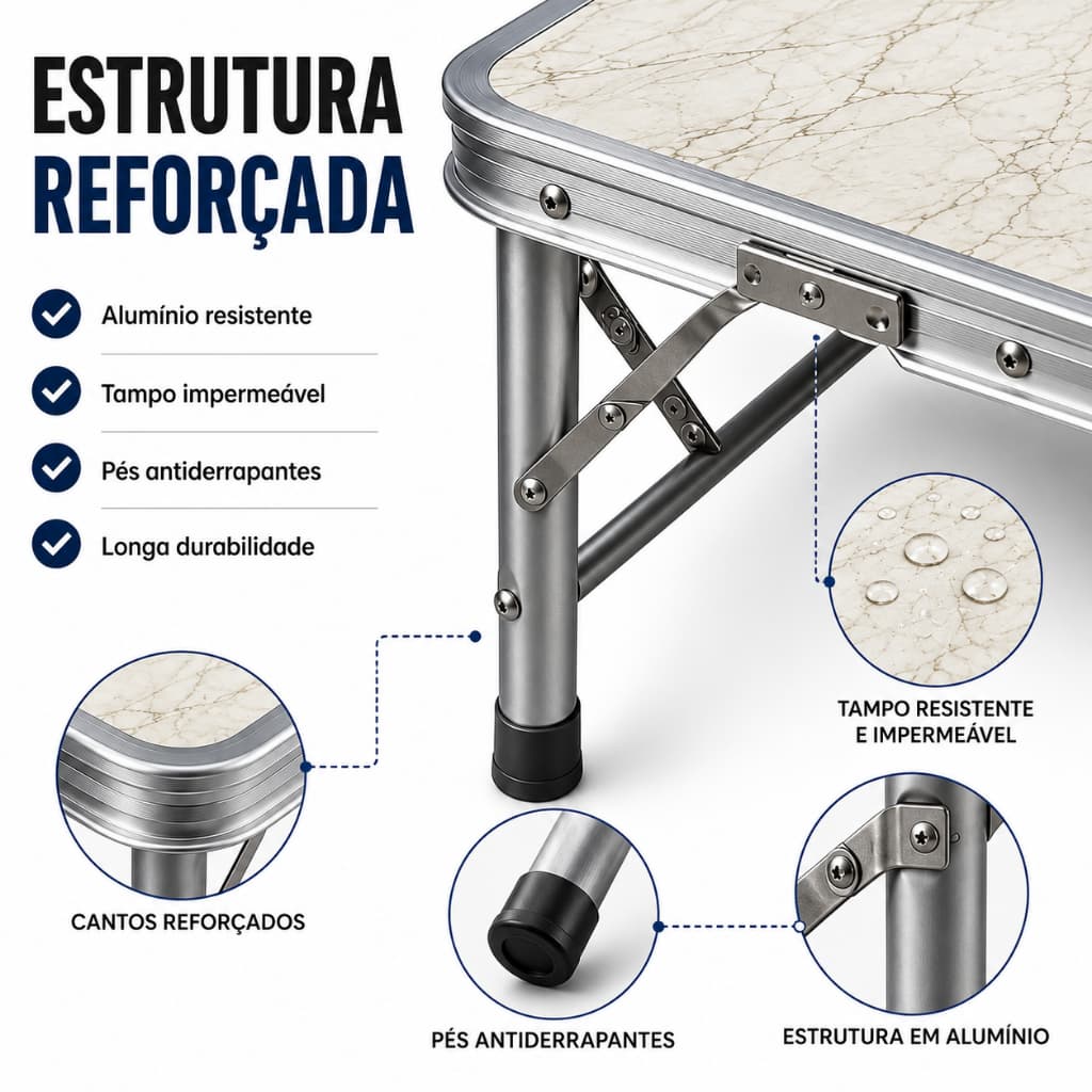 Mesa Dobrável Portátil para Notebook Estudos Camping e Escritório