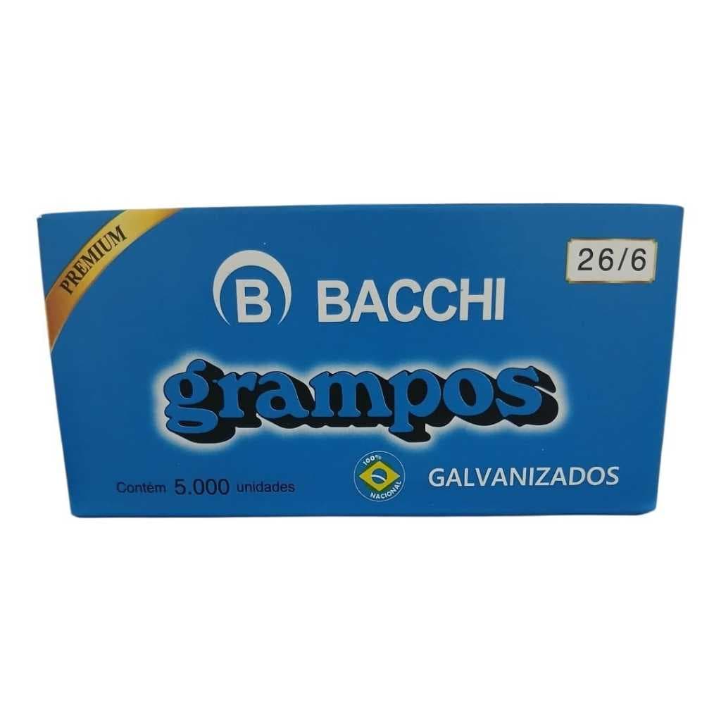 Grampos BACCHI -26/6 - Galvanizados para grampeadores manuais com 5000 grampos.