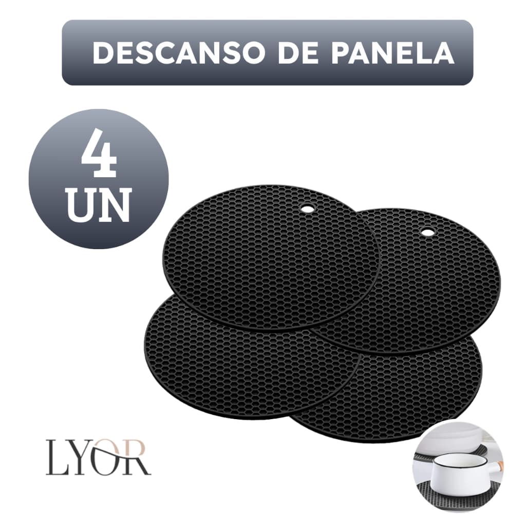 Conjunto Descanso para Panela Redondo de Silicone 18cm LYOR