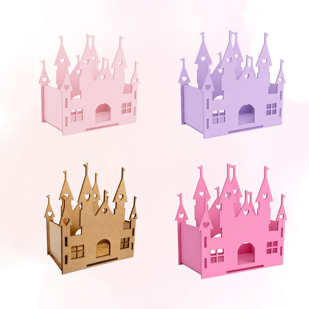 Kit Castelo da Princesa Várias Cores Centro de Mesa e Decoração de Festa Cachepô