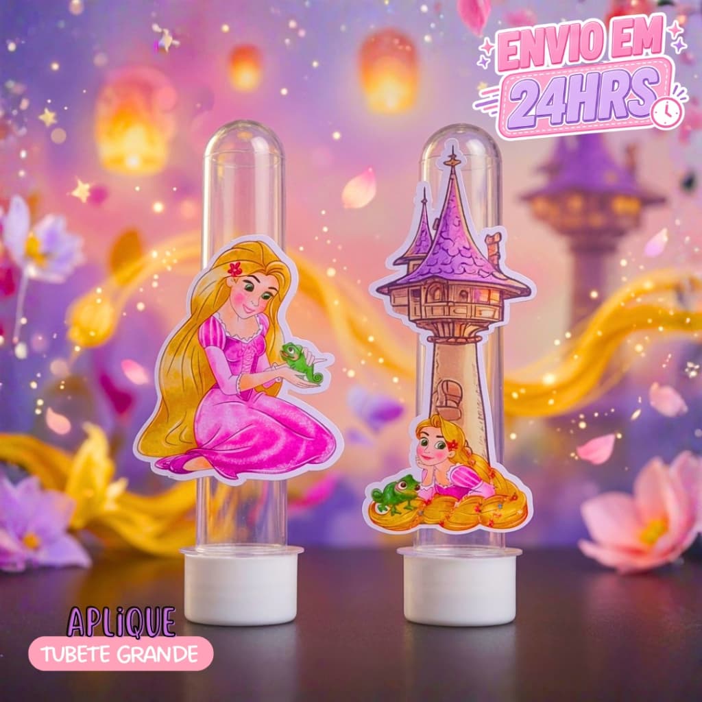 Aplique para Tubete Enrolados de 13cm menina / Personalizads / Aniversário / Lembrancinhas