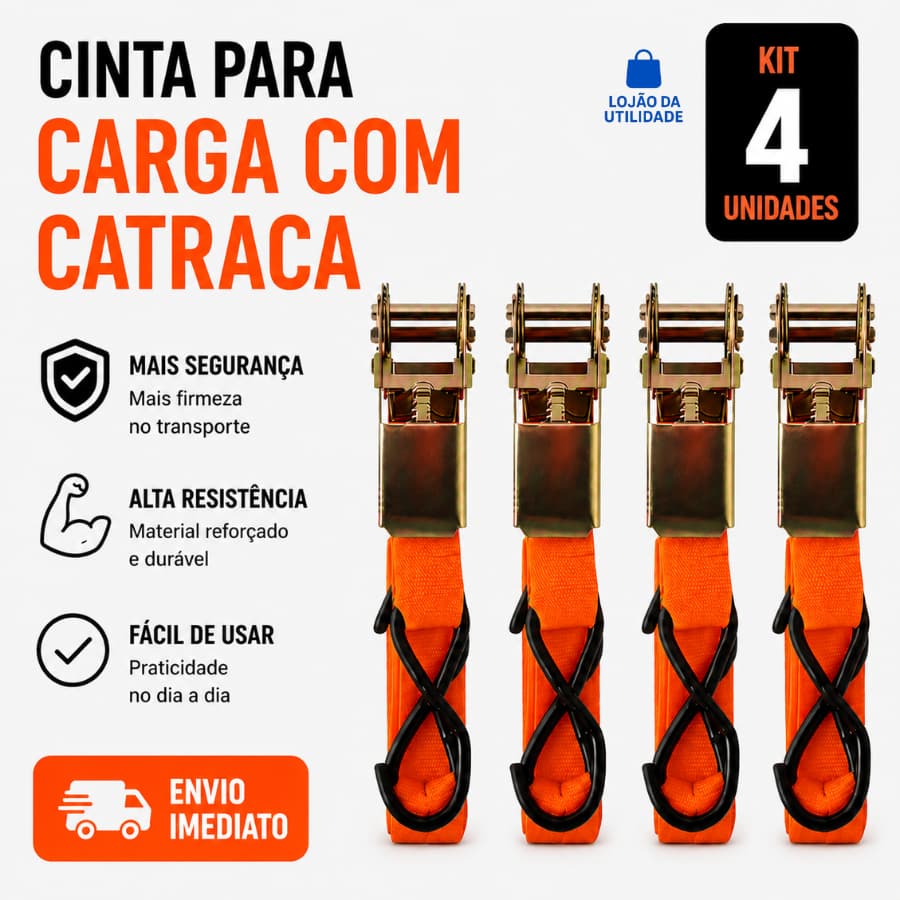 kit de cinta para carga com catraca 4 unidades