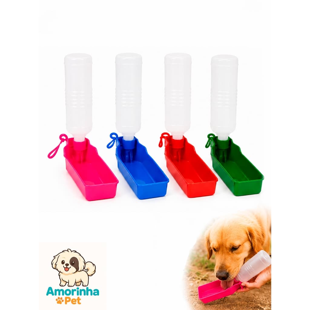 Garrafa de Água Portátil para Cães e Gatos Para Passeios e viagens, Tigela pet para passear