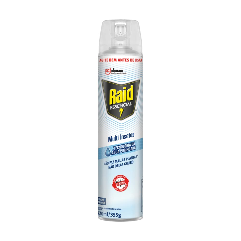 Inseticida Raid Essencial Aerossol sem Perfume Multi-Insetos 420 ml