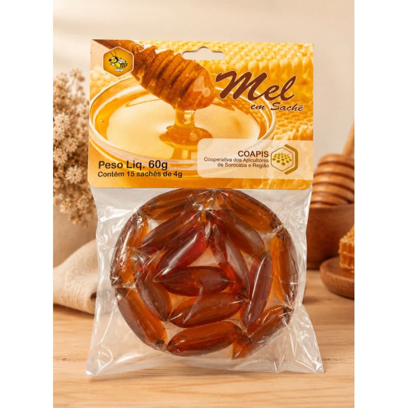 🍯 Mel Em Sachê Coapis 60g C/15 Sachês De 4g Natural Original