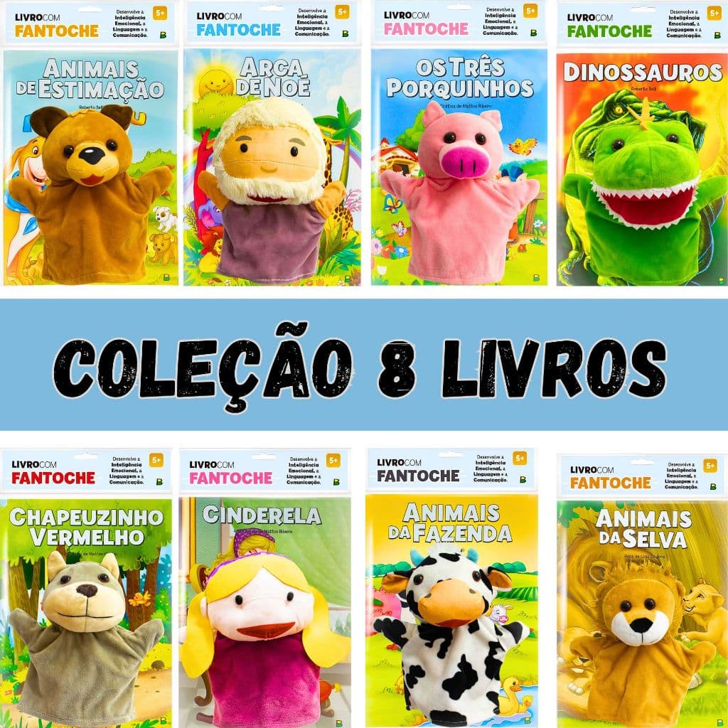 Livro Infantil Educativo Com Fantoche Brinquedo Lúdico Didático